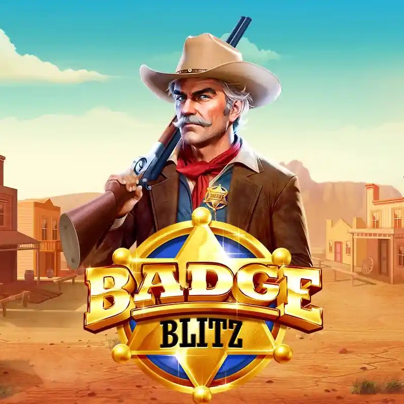Badge Blitz casino game by Pragmatic Play – featured logo at Crown Pokies Casino