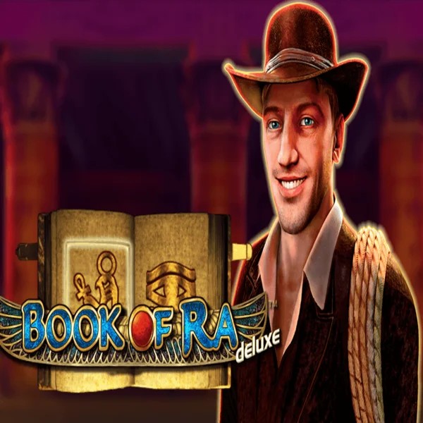 Book of Ra Deluxe logo – Slots by Novomatic at Crown Pokies Casino
