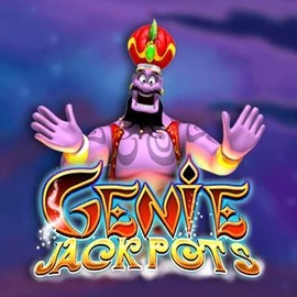 Genie Jackpots slot logo by Blueprint Gaming at Crown Pokies Casino