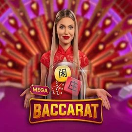 Mega Baccarat casino game by Pragmatic Play – featured logo at Crown Pokies Casino