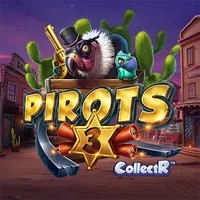 Official Slots logo: Pirots 3 by ELK Studios at Crown Pokies Casino