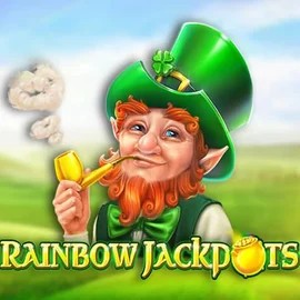 Rainbow Jackpots online game logo by Red Tiger Gaming on crown-pokiescasino.com